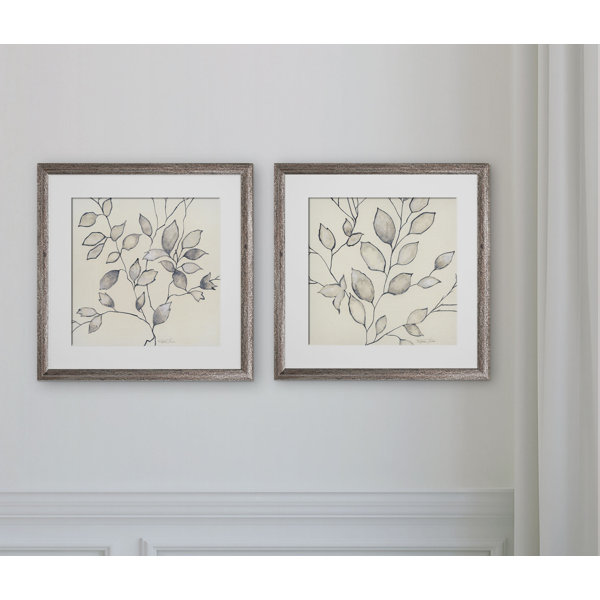 Whispering Leaves 2 Piece Picture Frame Painting Print Set on Paper
